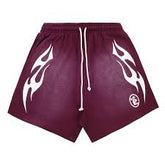 Hellstar Flame Shorts Burgundy/White